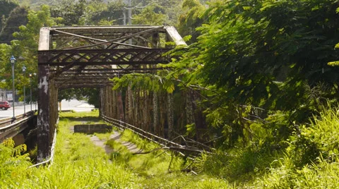 Old-iron-bridge-rain-drops Stock Footage 33707615