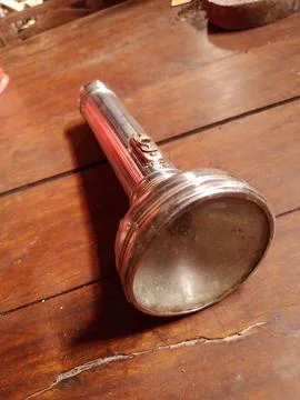 Old iron flashlight Foto stock