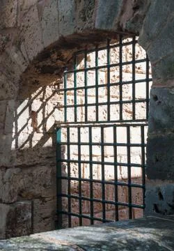 Old iron grid opening Stock Photos