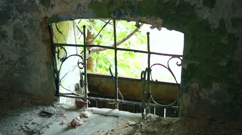 Old iron grill in the yard Stock-Footage 57325243