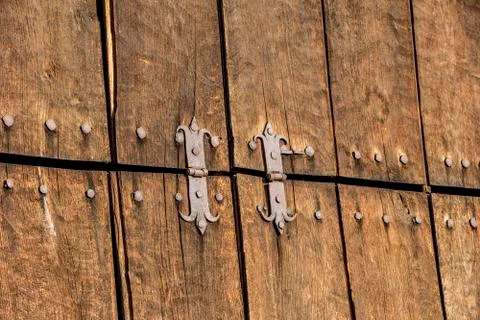 Old iron hinge Foto stock