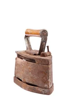Old iron isolated on white background. Stock Photos