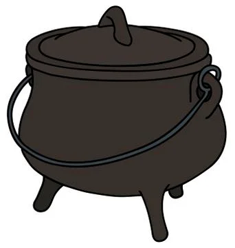 Old iron kettle Stock Illustration