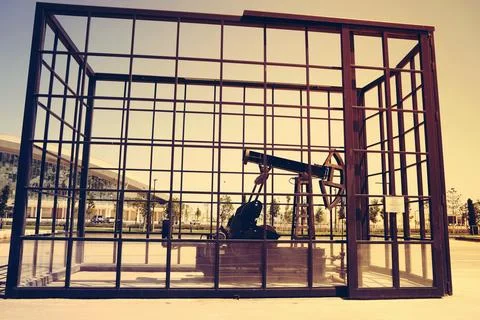 Old iron oil derrick Stock Photos