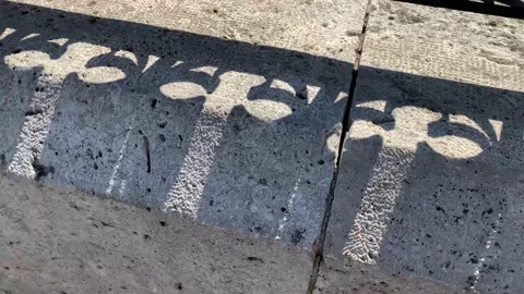 Old iron railings shadow Stock Footage 152570475