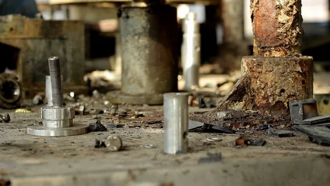 Old iron for recycling Stock Footage 88987717