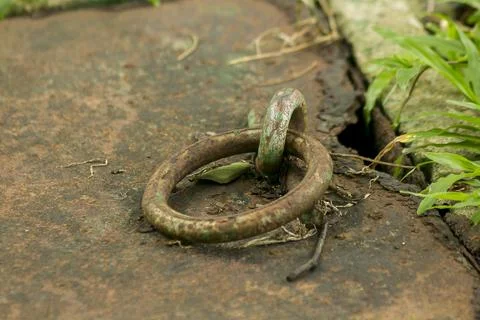 Old iron ring that is rusty Fotos Stock