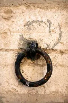 Old Iron Ring on a Wall Stock Photos