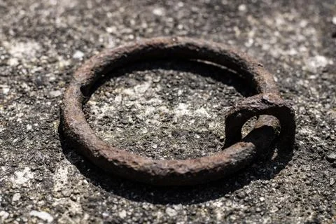 Old iron ring on the well Stock Photos