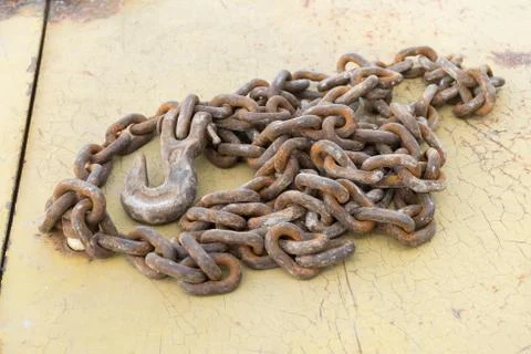 Old iron rusty chain. Foto stock
