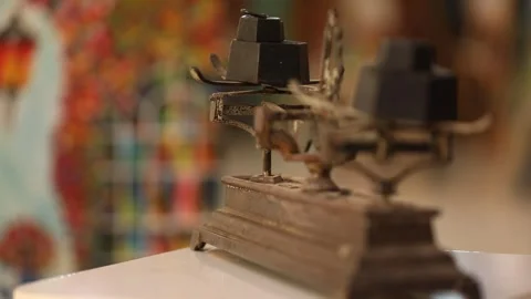 Old iron scale 4 Video stock 329389057