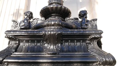 An old iron street lamp. Stock Footage 84190796
