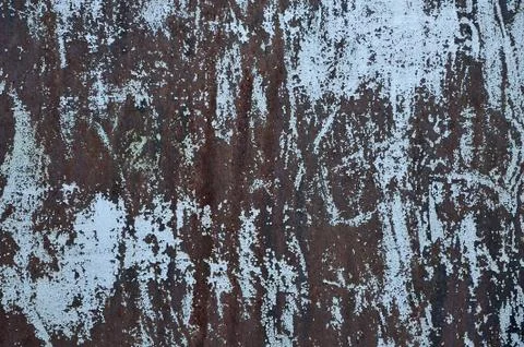 Old iron surface, peeling off the paint, scratches Stock Photos