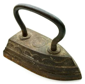 Old iron on a white background Stock Photos