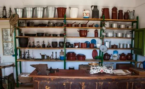 Old ironware store Stock Photos