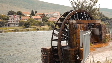 Old irrigation system wheel in Trebinje Stock Footage 112735249
