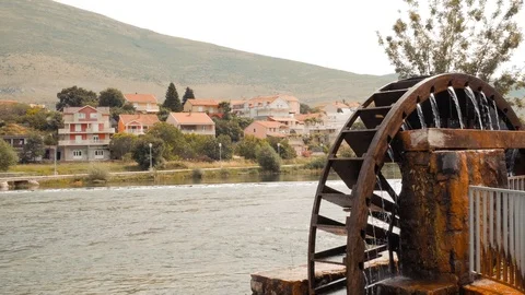 Old irrigation system wheel in Trebinje Stock Footage 112735257
