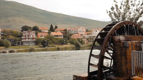 Old irrigation system wheel in Trebinje Stock Footage 112735261