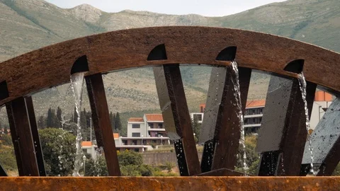 Old irrigation system wheel in Trebinje Stock Footage 112735277