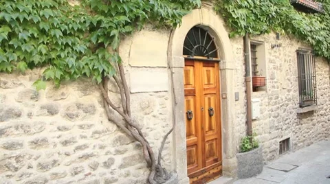 Old Italian front door Stock Footage 8560945