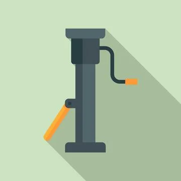 Old jack screw icon, flat style Ilustração Stock