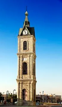 Old jaffa clock tower Stock Photos
