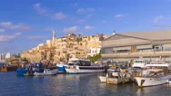 Old Jaffa Port, Tel-Aviv, Israel, Timelapse In Motion, Hyperlapse Stock Footage