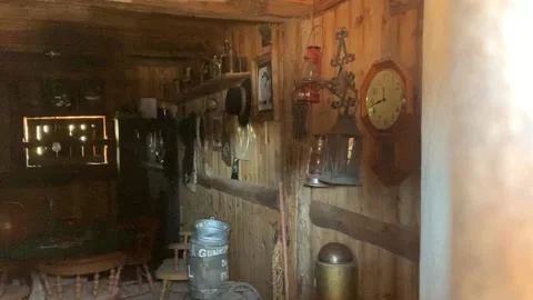 Old Jail Interior at Goldfield Ghost Town Apache Junction Arizona Stock Footage 132885593
