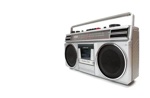 Old jam box on a white background Stock Photos