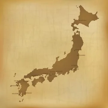 Old japan map Stock Illustration
