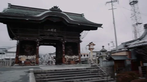 Old Japanese gate Stock Footage 49318651