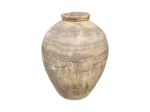 Old jars of ancient people. earthenware. antiquities. isolated white backgr.. Stock Photos