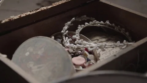 Old jewelry in a drawer Stock Footage 76152409