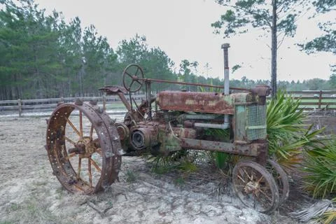 Old John Deer Tractor Stock Photos