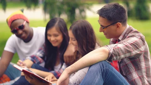 Old journal reading time after school Stock Footage 130055687