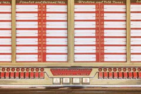 Old jukebox with empty music labe Stock Photos