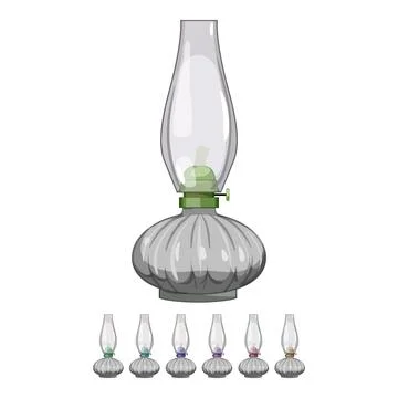 Old kerosene lamp cartoon vector graphic Illustration