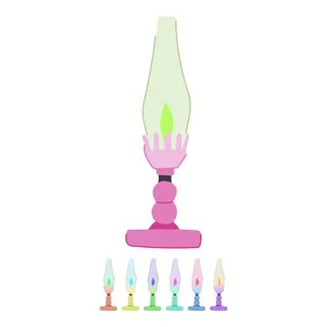 Old kerosene lamp vector cartoon graphic Illustration