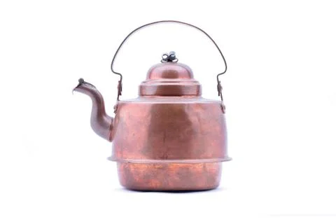 Old kettle isolated on white background Stock Photos