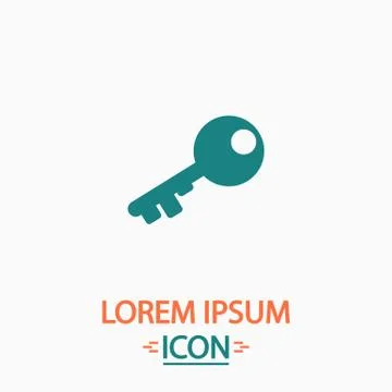 Old key computer symbol Stock Illustration