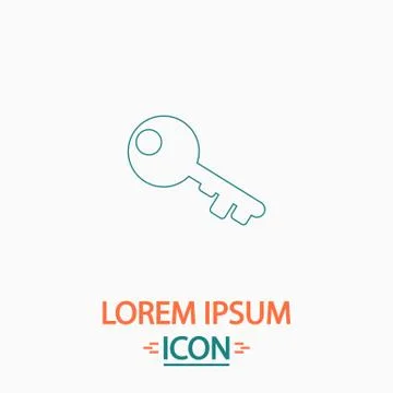 Old key computer symbol Stock Illustration