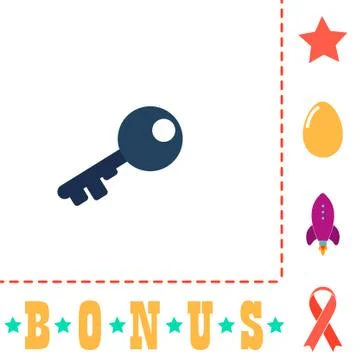 Old key computer symbol Stock Illustration