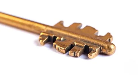 Old key is isolated on white background Stock-Fotos
