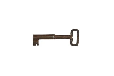 Old key isolated on white background. Stock Photos