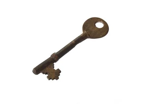 Old key isolated on white Stock Photos