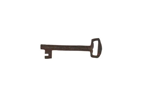 Old key isolated on white Stock-Fotos