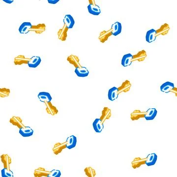 Old key isometric icon seamless pattern Stock Illustration