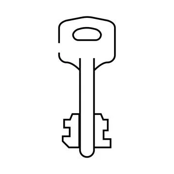 Old key line icon vector illustration 스톡 일러스트