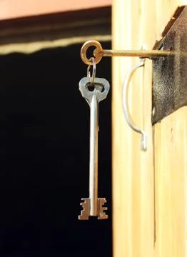 The old key in the lock Stock Photos