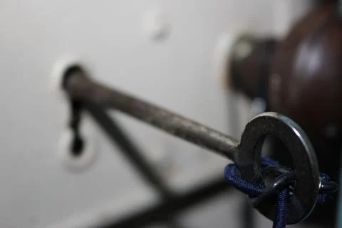 Old key in lock Stock Photos